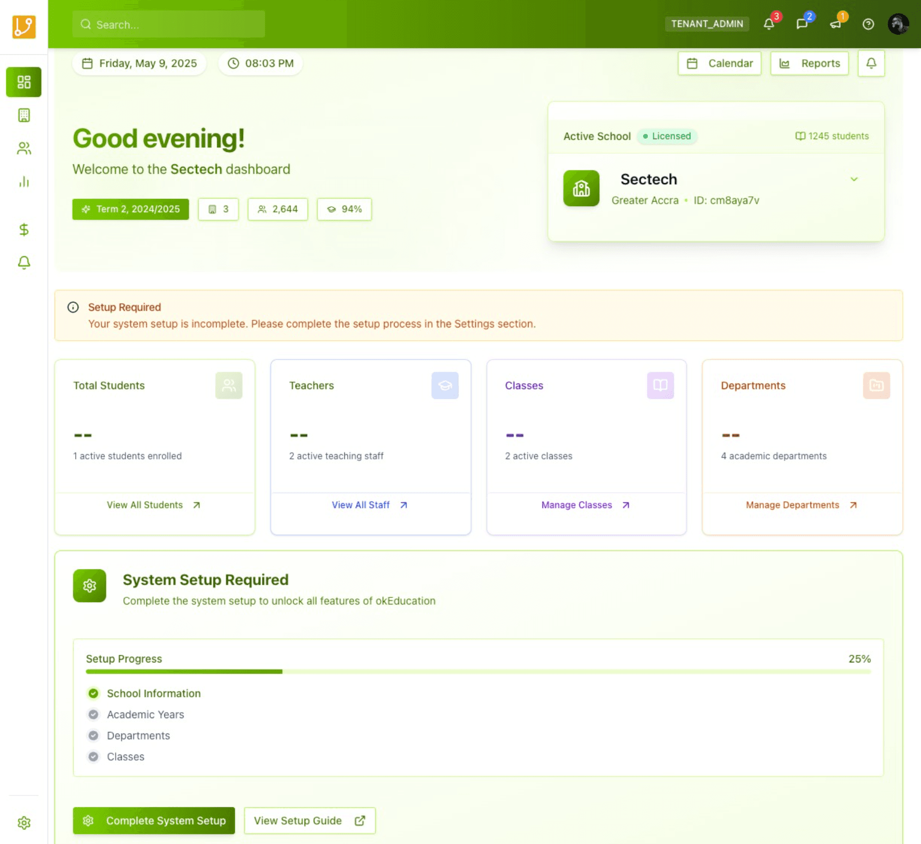 okEducation Dashboard Preview